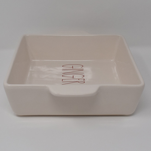 Rae Dunn Gingerbread Baking Dish Red Letters New Christmas Holiday Party Winter - Picture 7 of 8
